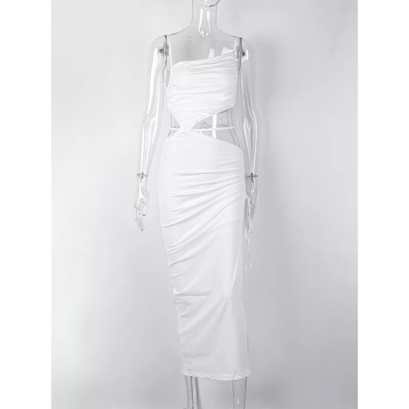 Sienna White Beachy Cut Out Dress - Picture 2 of 4